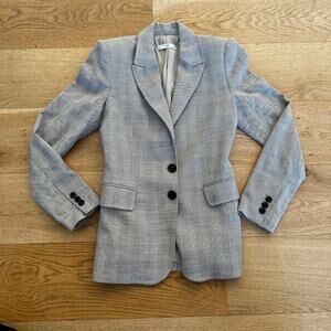 MNG Tweed Style Single Breasted Blazer in Cream and Brown